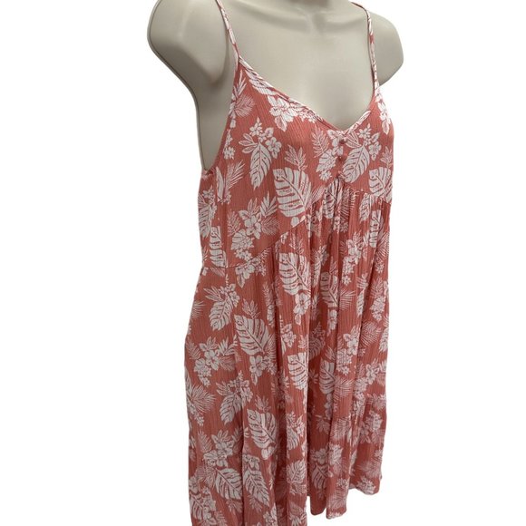 Kai Aloha Ocean Love Womens Peach Pink Floral Spaghetti Strap Mini Dress Size S - Picture 2 of 7